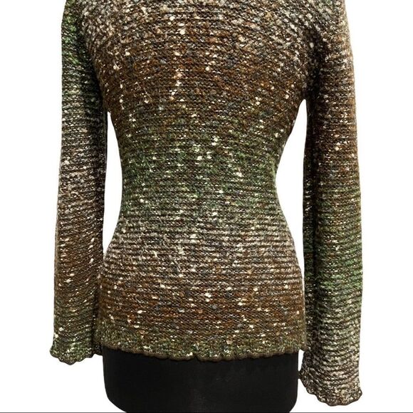 BCBGMaxAzria Ombre Knit Button Front Cardigan Sweater Brown Green Size M - Picture 9 of 13